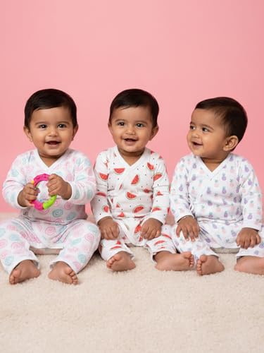 Image of The Mom Store Baby Romper Jabla Style Combo For Boys And Girls | Cotton | Soft Infant Bodysuit | Trendy Stylish Sleepwear For Newborn Baby | Printed | Unisex Comfortable Everyday Baby Wear