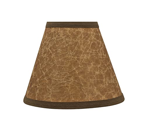Image of Aspen Creative 32117-5A Small Hardback Empire Shape Chandelier Clip-On Lamp Shade Set (5 Pack), Transitional Design in Dark Brown, 6 inch bottom width (3 inch x 6 inch x 5 inch)