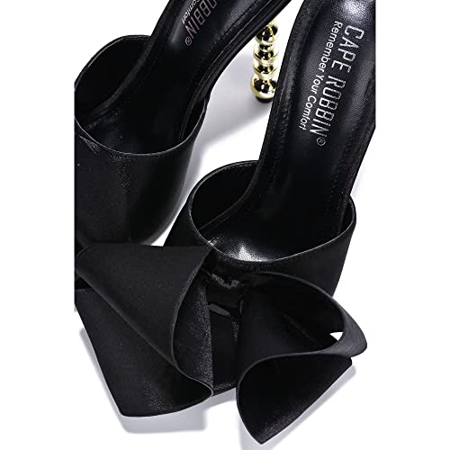 Cape Robbin Salsa Women's Sandals Sexy High Heels Open Toe Oval Pumps Black3