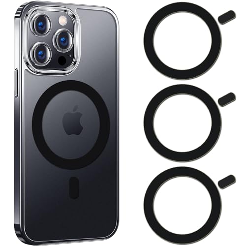 Image of COJOC 3PCS for Magsafe Ring Sticker,Universal Magnetic Conversion Adapter Compatible with Wireless Charging Accessories for iPhone 17 /Air /16 /15 /14 Series, Galaxy Series and Phone Case,Black