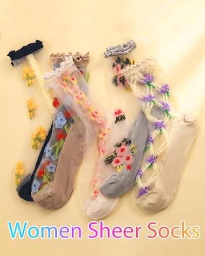 Image of Campsis Women Sheer Socks Sheer Ankle Socks for Women and Girls