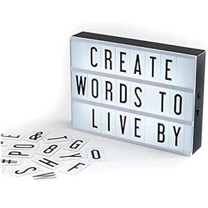 My Cinema Lightbox – Cinema Light Box, 12″x9″ – Light Box with 100 Letters and Numbers – Personalised Light Box Sign, DIY Light Box Signs, Cinematic Color Changing