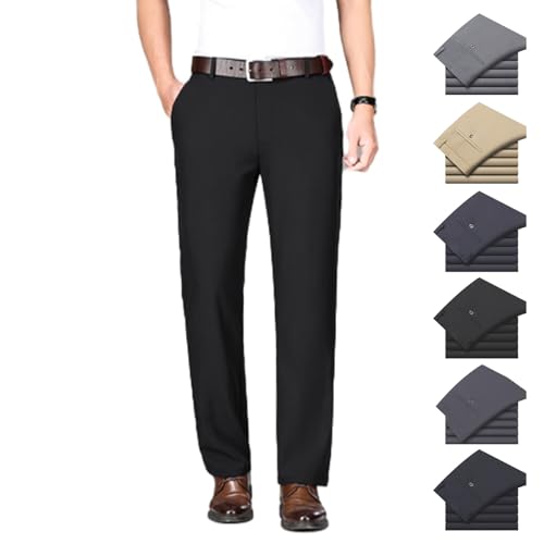 Silamone Timeless Stretch Pants,Lightweight Timelessflex - Men's High Stretch Straight Fit Pants