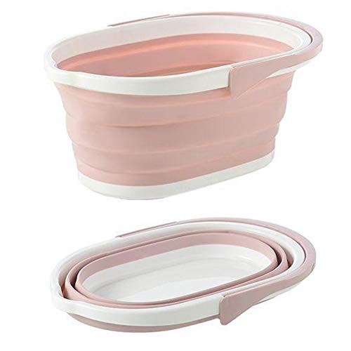 didatecar Flexware Collapsible Sink, Portable Bucket 2.0 With 4.23 Gallon Bath Tub For Washing Dishes And People In Camping, Hiking And Home(Pink)