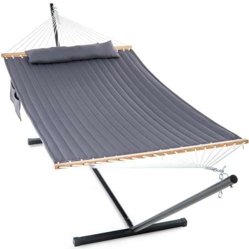 Image of GAFETE 2 Person Hammock with Stand for Outside, Heavy Duty Steel Stand