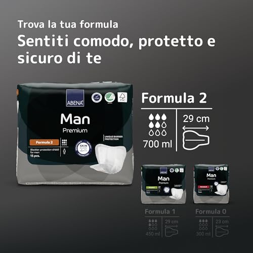 ABENA Man Formula 2, 15 pezzi | Premium protezioni assorbenti per perdite urinarie maschili | Discreti e confortevoli | Ad assorbimento rapido | Traspiranti e confortevoli - 10