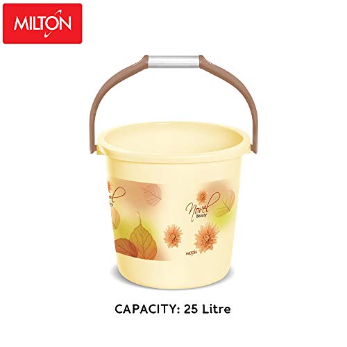 Image of Milton Elegance Square Designer Floral Print Plastic Bucket, 25 litres, Medium