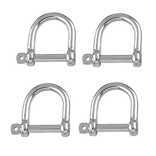 4 Stück Rundschäkel 12 mm Edelstahl A4 Weite Form Schäkel