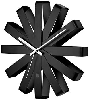 Umbra Ribbon Wall Clock Black, Metal 30.5 x 30.5 x 5.7 cm