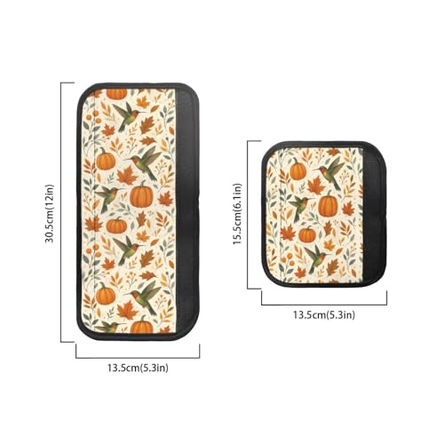Image of Fall Decor Refrigerator Door Handle Covers Set of 6 Kitchen Electrical Appliances Handle Protector Fridge Microwave Oven Autumn Thanksgving Decorations, Hummingbird Pumpkin Maple Leaf