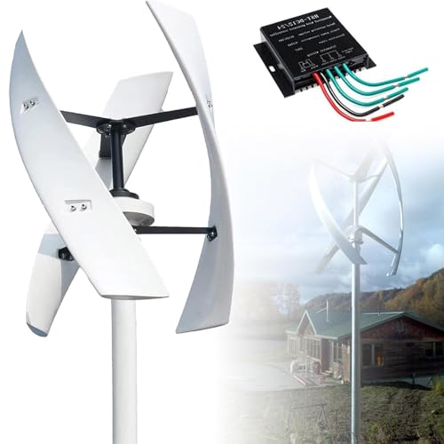 Turbine Eoliche Verticali per Casa, Fattoria, Strada, 6000W 8000W 9000W 10000W Generatore Eolico A Bassa Rumorosità 12V con Regolatore Ibrido Mppt 3 Pale