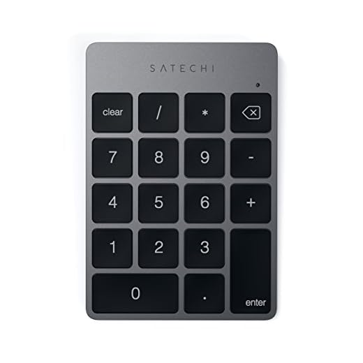 Satechi Keypad Delgado Portátil de Aluminio Bluetooth con 18-Teclas Extensión de Teclado para Entradas de Datos en Excel y Numbers, Gris Espacial