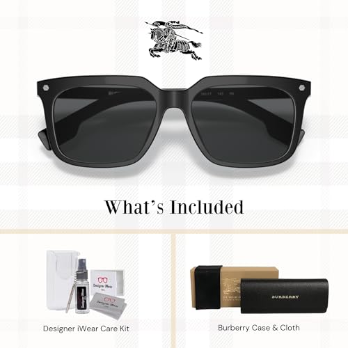 BURBERRY Carnaby BE4337 Square Sunglasses for Men +BUNDLE with ACCESSORY EYEWEAR KIT2