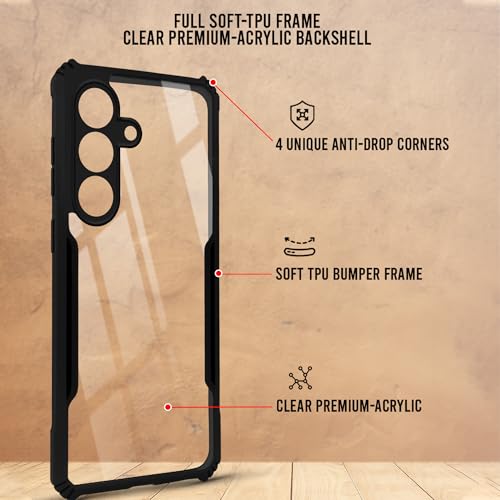 Image of Jkobi Hybrid Back Cover Case for Samsung Galaxy S26 5G (Shockproof with Polycarbonate Clear Panel | Professional Black)
