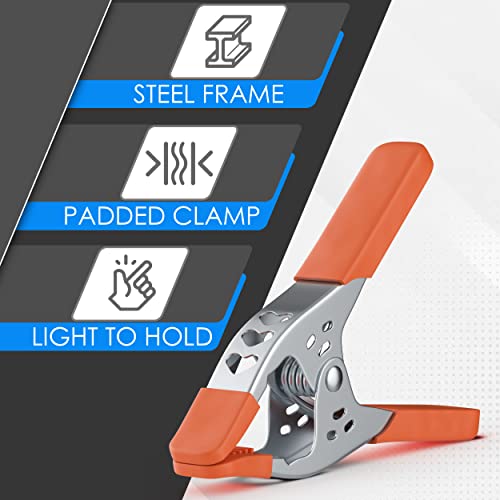 Houseables Spring Clamp, A Clamps, Hand Squeeze Clips, 6 Inch, Metal, 8 Pack, Orange, Heavy Duty, Large, Strong, Quick Grip, Strong Hardware Claps For Woodworking, Wood, Pony, Photography, Furniture #TOP2