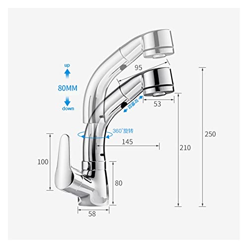 Robinet de lavabo extractible avec grue de levage ajustable 360° - 8