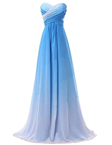 blue and white bridesmaid dresses Amazon.com: Lorder Queen Women's Ombre Chiffon Bridesmaid Dress Gradient  Long Prom Gowns Size2 Blue : Clothing, Shoes & Jewelry