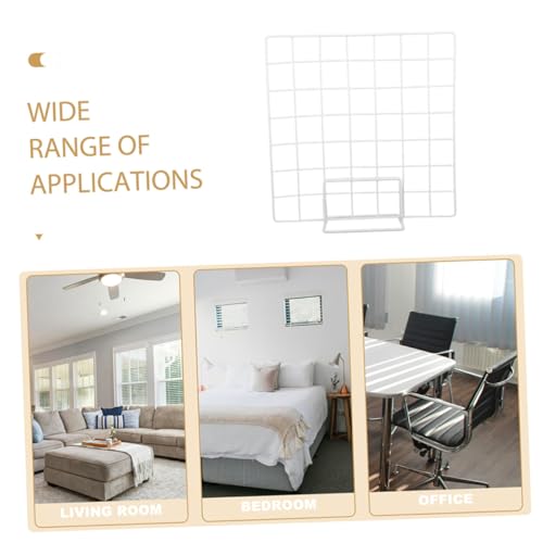 Support d'écran blanc lot de 2 avec grille minimaliste pour bureau - 4
