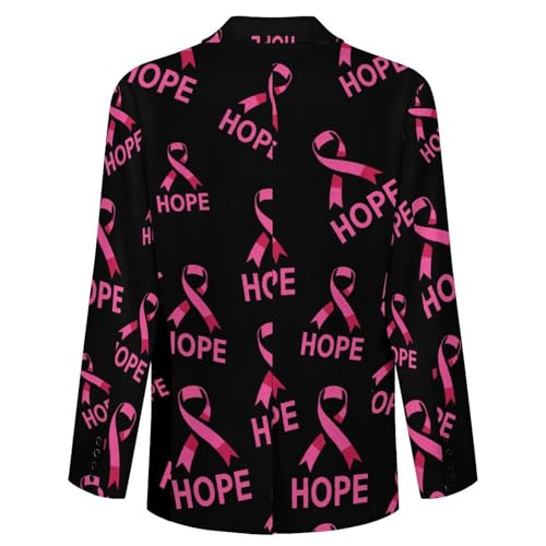 Breast Cancer Awareness Ribbon Hope Men's Suit Jacket 2 Button Lapel Blazers Tuxedo Business Coat for Wedding Party4