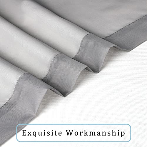 Image of OWENIE Grey Sheer Curtains, Sheer Curtains 84 inches Long 2 Panels Set, Rod Pocket Voile Fimly Gray Drapes for Living Room /Bedroom, 2pcs, Each 42 inch W x 84 inch L