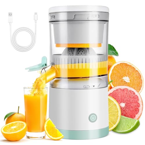 Riksam Electric Citrus Hands-Free Juicer USB-Rechargeable Orange Juice Squeezer Machine
