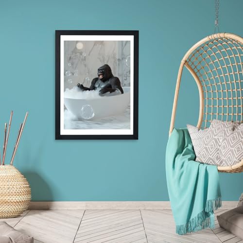 Impression gorille dans le bain grand format encadré pour décoration murale - 6