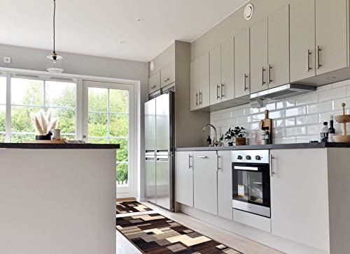 Gloria Non-Slip Rubber Back Kitchen Rug Set 2 Pieces Carpet Runner And Mat Set - 20"X30" & 20"X59" (Modern, 2743) #TOP5