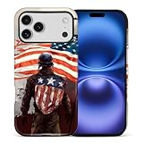Punmada for iPhone 17 Pro Max Case,Girl Women Boy Hard Hybrid Shell Shockproof Silicone Full Body Protective Matte Case for iPhone 17 Pro Max Patriotic Sentinel Flag Bearer Wartime Skies Pattern