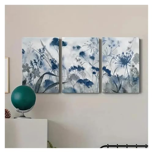 Impression sur toile fleurs bleues XENITE art mural haut de gamme 50x70