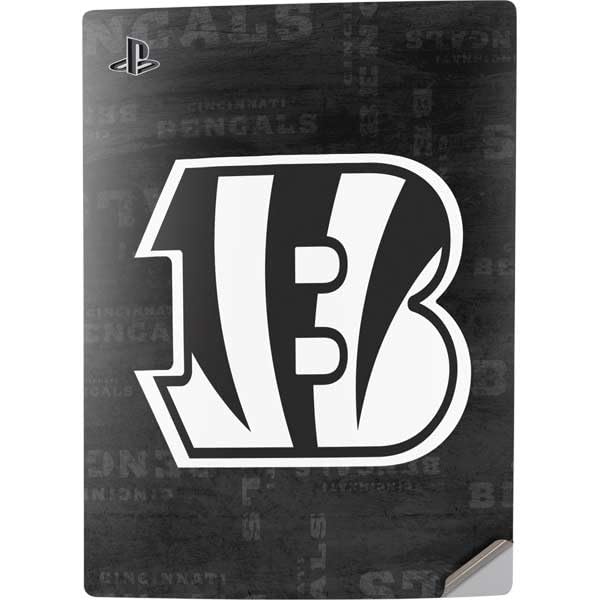 Skinit Decal Gaming Skin Compatible with PS5 Digital Edition Console - Officially Licensed NFL Cincinnati Bengals Black & White Design