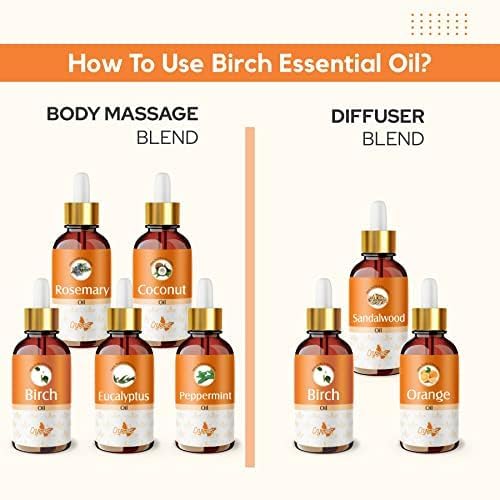 Image of Crysalis Birch (Betula) Oil,100% Pure & Natural Undiluted Essential Oil Organic Standard For Skin & Hair Care - 15ml With Dropper