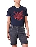 99% COTTON 1% ELASTANE Wrangler Short Pantalones Cortos Texas, Color Negro Ahumado, 29W para Hombre