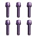 Stainless Steel for Bike Handlebar Stem Bolts M5 x 18mm, Purple Stem Screws for Mountain for Bike, 6 Pack Compatible with M5 18mm Fasteners(D)