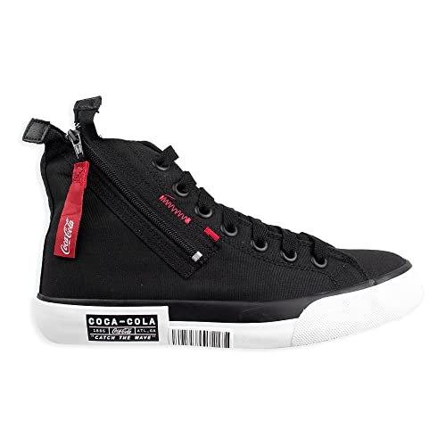 Tênis Coca-Cola Shoes, Atlanta Wave Zipper, Feminino, Preto, 37