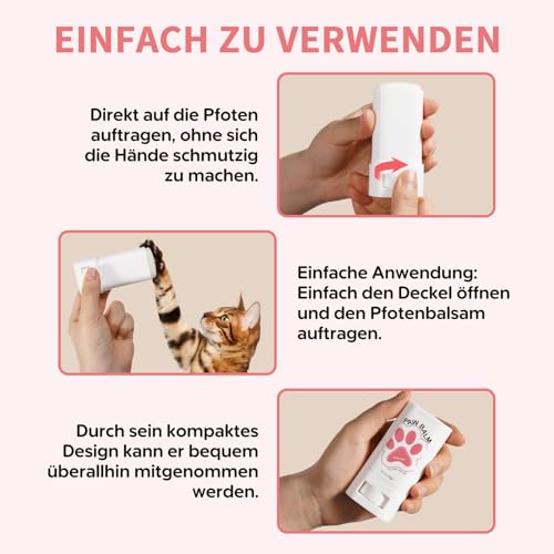 GJYC PET Pfotenbalsam Hund, Pfotenbalsam Stick mit Bienenwachs und Vitamin E, Pfotenpflege für Hunde und Katzen - Heilt, Repariert und Regeneriert Trockene, Rissige und Beschädigte Pfoten