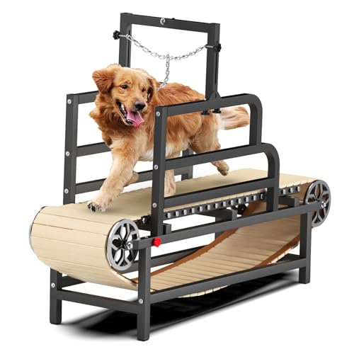 FXNFXLA Dog Treadmill for Large Dogs, Medium Pet Slatmill for Indoor Exercise Training, No Motor Quiet Dog Running Machine, Up to 220 Lbs, for Walking Jogging Running