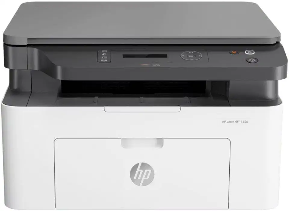 Impressora Multifuncional HP Laser MFP 135w 220v. Tecnologia de Impressão Laser Wi-Fi. Funções: Imprimir, Copiar, Digitalizar. Cor ‎Branca/Preta (4ZB83A#AC8)