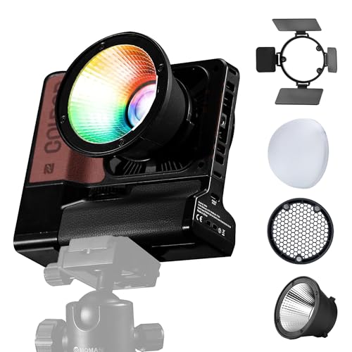 Image of Colbor W100R KIT RGB Led Video Light Bi-Color with Battery,100w Power Built-in NFC,with Barndoor, Honeycomb Grids,Softboxes for Video,Phtography,Youtubers,Live-Streamers