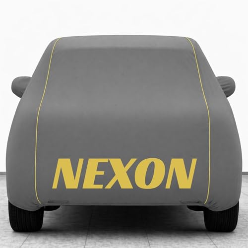 Image of Kings of Cover New Grey 100% Waterproof Nexon Car Cover | Polyester Car Body Cover for Rain & Sun | UV Protection, Dustproof, Scratch Resistant, Windproof, Heat Resistant, Custom Fit