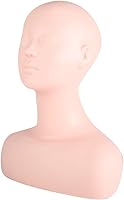 Vista 2 de EVTSCAN Cabeza de maniquí de práctica de maquillaje, masaje multifuncional, práctica de maquillaje, cabeza de maniquí suave, modelo de peluca