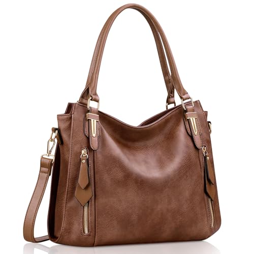Handbags for Women Faux Leather Top Handle Shoulder Bags with Detachable Strap Medium Size
