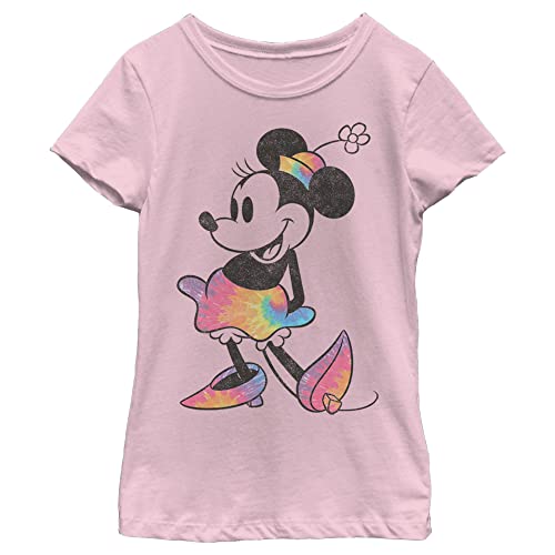 Disney Characters Tie Dye Minnie Girl's Solid Crew Tee