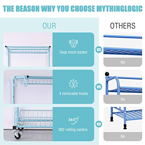 Mythinglogic Garage Sports Equipment Organizer, 4 Tier Rolling Sports Utility Shelves, Storage And Organization Rack For Garage, Kitchen, Basement, Laundry, Powder Coated Steel #TOP6