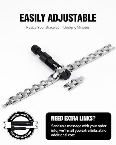 Image of Jecanori Magnetic Bracelets for Men - Men's Hematite Bracelet with Remove Tool & Jewellry Gift Box,Magnetic Field Therapy