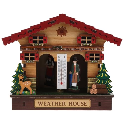 UKCOCO Barómetro de Decoración para Pared Termómetro E Higrómetro Analógico Estación Meteorológica de Interior Pequeña para Hogar Sauna y Garaje Medidor de Clima Preciso y Portátil