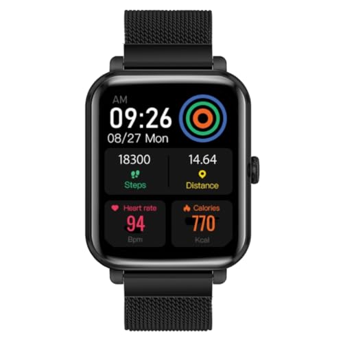 Image of Promate ProWatch-M18 Fitness Smart Watch, 1.78� AMOLED Display, 240+ Media Storage, Bluetooth Calling, IP68 Water Resistance | 20 Days Battery Life, 37 Sports Modes, Real-time HR Tracking (Black)