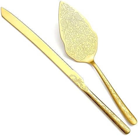 Berglander Juego de cuchillo y servidor para pastel de bodas de o...