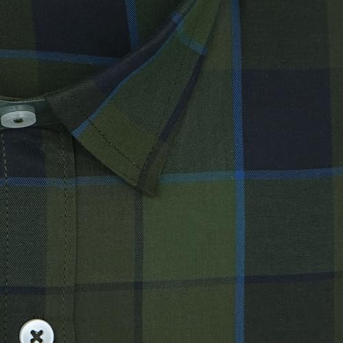 Image of GHPC 100% Cotton Checkered Half Sleeves Regular Fit Formal Shirt for Men
