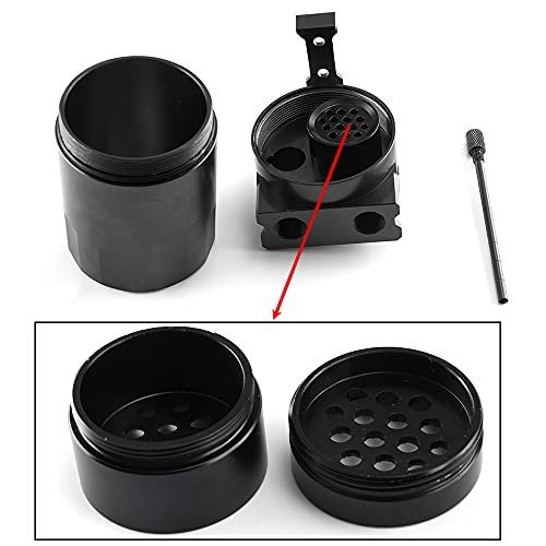 Aiuphing oil catch can, Universal Motorluft-Ölabscheiderbehälter, 300ml Aluminium Ölauffangbehälter mit Luftfilter,Schlauch und sonstiges Zubehör (Schwarz)