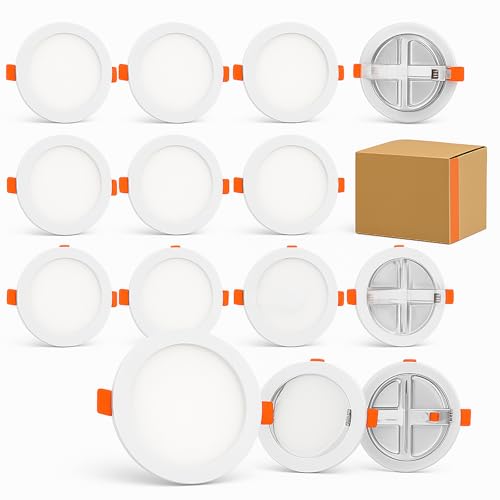 El Mejor Listado de Plafones para el cuarto de baño los mejores 10. 47 Megaluz - Lámparas De Techo Para Interior De Casas de 10PZ, 24W Lampara Led Techo Empotrable Para Salas, Baño, Dormitorios, Cocina, 1680Lm Luz De Día Blanca-6500K Ahorrador de...
